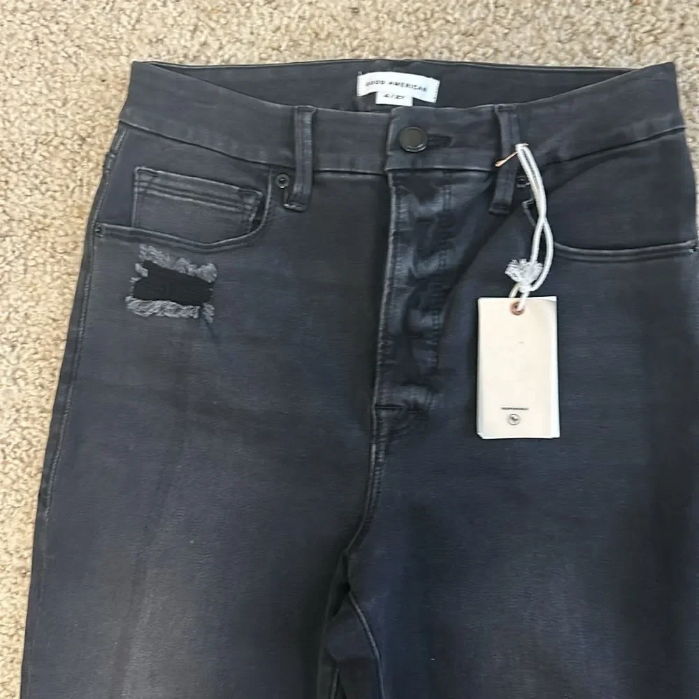 NWT Good American Good Waist Distressed Jeans